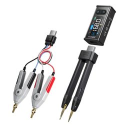 FNIRSI LCR-ST2 Plus - mini smart digital tweezer LCR SMD ESR tester with Kelvin clips