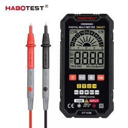Habotest HT125B - 4000 Counts Smart Digital Multimeter Super Slim with Live Test, NCV, Capacitance with Flashlight