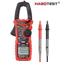 Habotest 206B -  Digital Multimeter Clamp Meter: 600 V, 6000 Counts, True RMS, DC/AC Current, 600V, NCV etc.