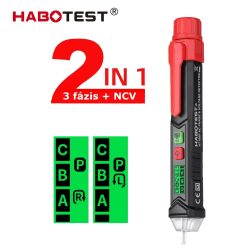 Habotest HT100P - Érintés nélküli feszültségkereső, fázisceruza: fázisszekvencia érzékelés, 1000 V, LCD kijelző