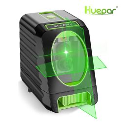 Huepar BOX-1G - green cross line laser: self leveling, outdoor mode