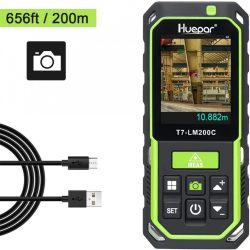 Huepar LM200C Laser Distance Meter – 200m,  with Camera 2X/4X Zoom, 3D Measurement. 17 Measurement Modes, Bluetooth 