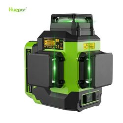 Huepar LS03CG - 12 lines, 3D (3x360°) green beam laser level with two pieces Li-ion battery.