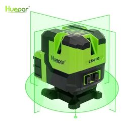 Huepar LS41G - 8 line (1x360° horizontal, 4 vertical) + 1 bottom point green laser level with 2pcs batteries.