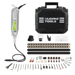 Huepar RT130 - rotary tool kit, 130 W, 235 pcs accessories, 10,000-35.000 RPM 