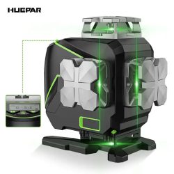 Niveau Laser Huepar W04CG 4D Vert - Auto-nivellement + Batterie Supplémentaire - Électrique Rotatif