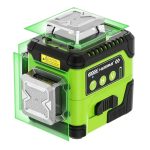   Huepar Y03CG - 12 vonalas, 3D (3x360°) kompakt zöld szintező lézer LCD kijelzővel